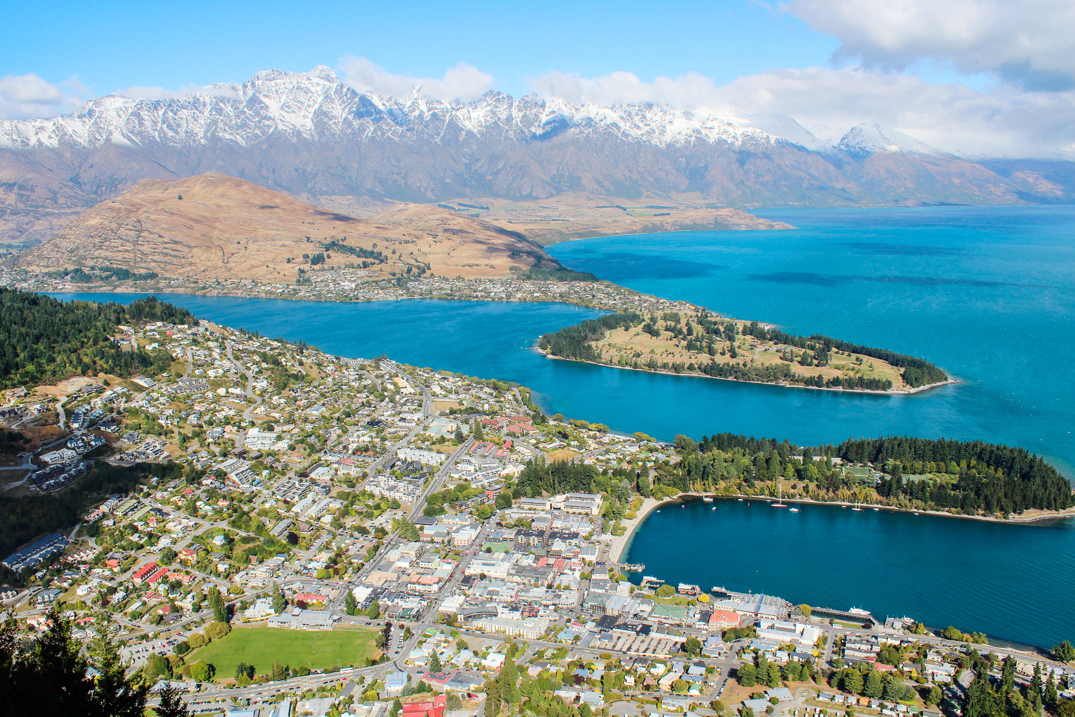 Views of Lake Wakatipu from the Skyline Gondola, Queenstown, New Zealand