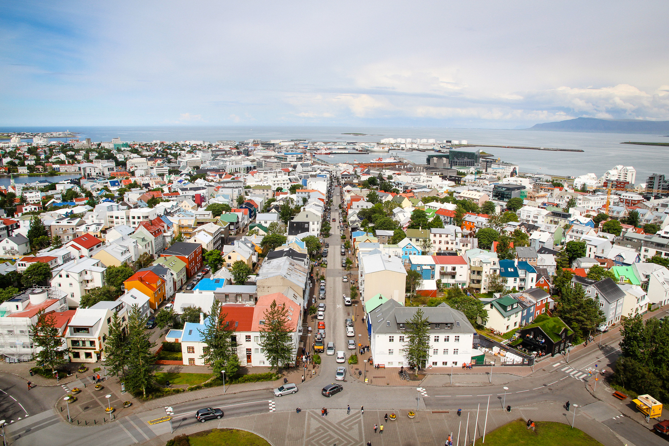 Views of Reykjavik from Hallgrímskirkja Church in Iceland