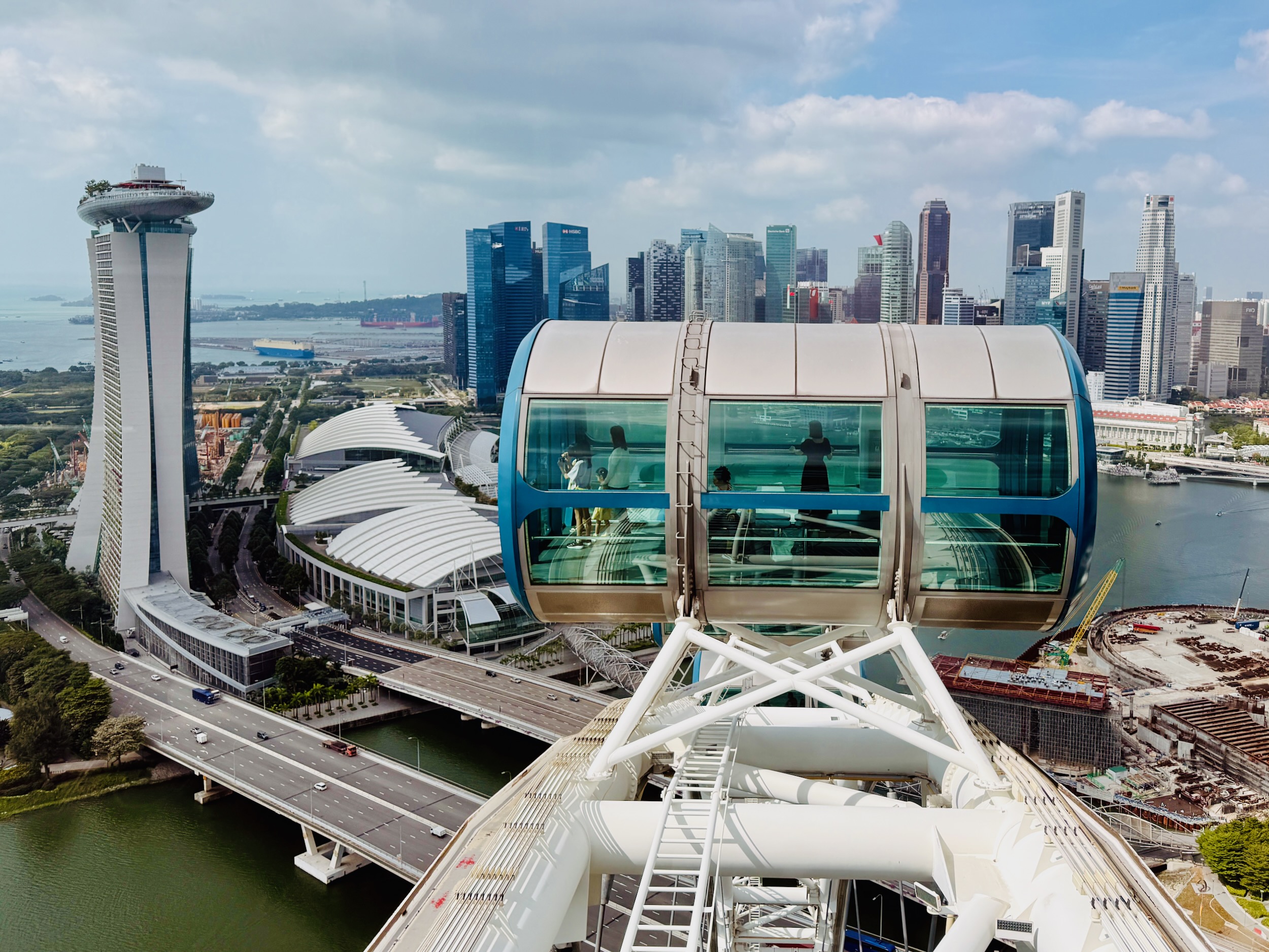 Views from the top of Singapore Flyer